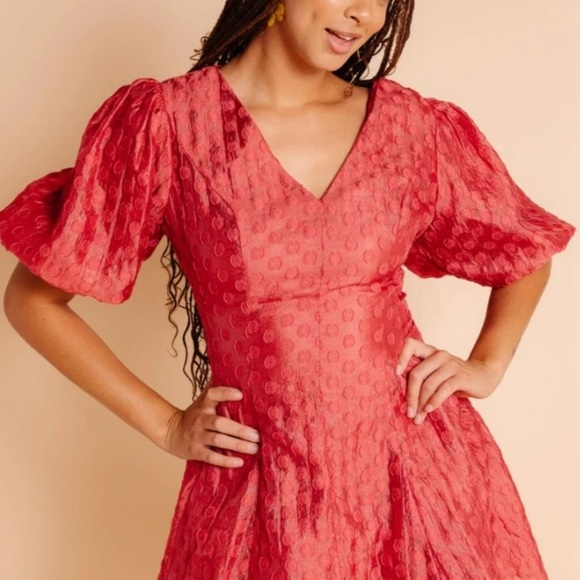 Rachel Parcell Flared Puff Sleeve Organza Mini Dress - Picture 5 of 15